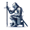 Kneeling Medieval Knight Illustration