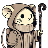 Adventurer Mouse in Hooded Cloak
