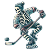 Skull Hockey Player in Action