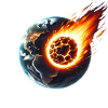 Fiery Asteroid Impact on Earth
