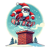 Skateboarding Santa Claus Fun Winter