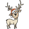 Funny Reindeer Christmas Comic Cartoon Icon
