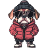 Bouledogue Chien Hiver