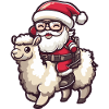 Alpaca Llama Santa Claus