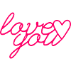 Love You font with heart