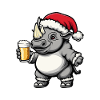 Rhino Christmas Beer Funny