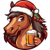Cheval Noël Bière Drôle