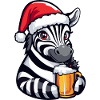 Zebra Christmas Beer Funny