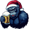 Gorilla Christmas Beer Funny
