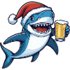Shark Christmas Beer Funny