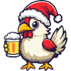 Chicken Christmas Beer Funny
