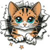 Chat mignon déchiré