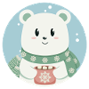Süßer Eisbär in Weihnachtsstimmung
