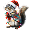 Eichhörnchen mit Lichterkette - Weihnachtspullover