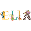 ELLA Namenskunst mit gestickten Blumen