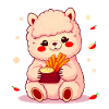 🥔💖 Adorable Fry-Loving Alpaca! 🌈✨
