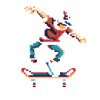 Skateboarder Pixel Art