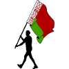 Flag Belarus man walking