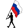 Flag Russia man walking