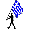 Flag Greece Man Walking