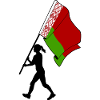 Flag Belarus woman walking