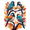 Oiseaux sur une branche