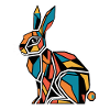 Geometric Farm Animal Graphic Bunny
