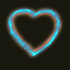 Blue Water Heart with Lighting
