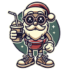 Hipster Santa Claus With Drink