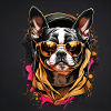 Boston Terrier Bostie mit Sonnenbrille