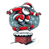 Christmas Santa Skateboarding Style