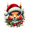 Christmas squirrel with Christmas hat