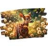 Deer in golden dandelion meadow