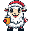 Sheep Christmas Beer Funny