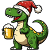 Dinosaure brontosaure Noël Bière Drôle
