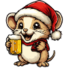 Mouse Christmas Beer Funny