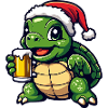 Turtle Christmas Beer Funny