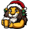 Lion Christmas Beer Funny