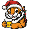 Tiger Christmas Beer Funny