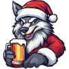 Wolf Christmas Beer Funny