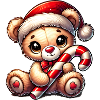 Teddy mit Zuckerstange – Süßes Weihnachtsdesign