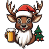 Cerf Noël Bière Drôle