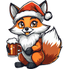 Fox Christmas Beer Funny