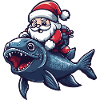 Piranha Fish Santa Claus
