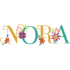 NORA Name Art With Flowers Embroidered