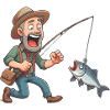Glücklicher Angler