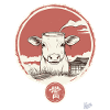 Abstract cow with milk