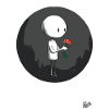 Kleiner Mann mit Blume