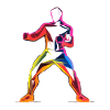 Kickboxer Cartoon Style