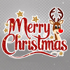 Merry Christmas Reindeer Glitter Script